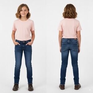 BKE Youth Girls Jeans 14A Dark Wash Distressed Cropped‎ Denim Frayed Hem